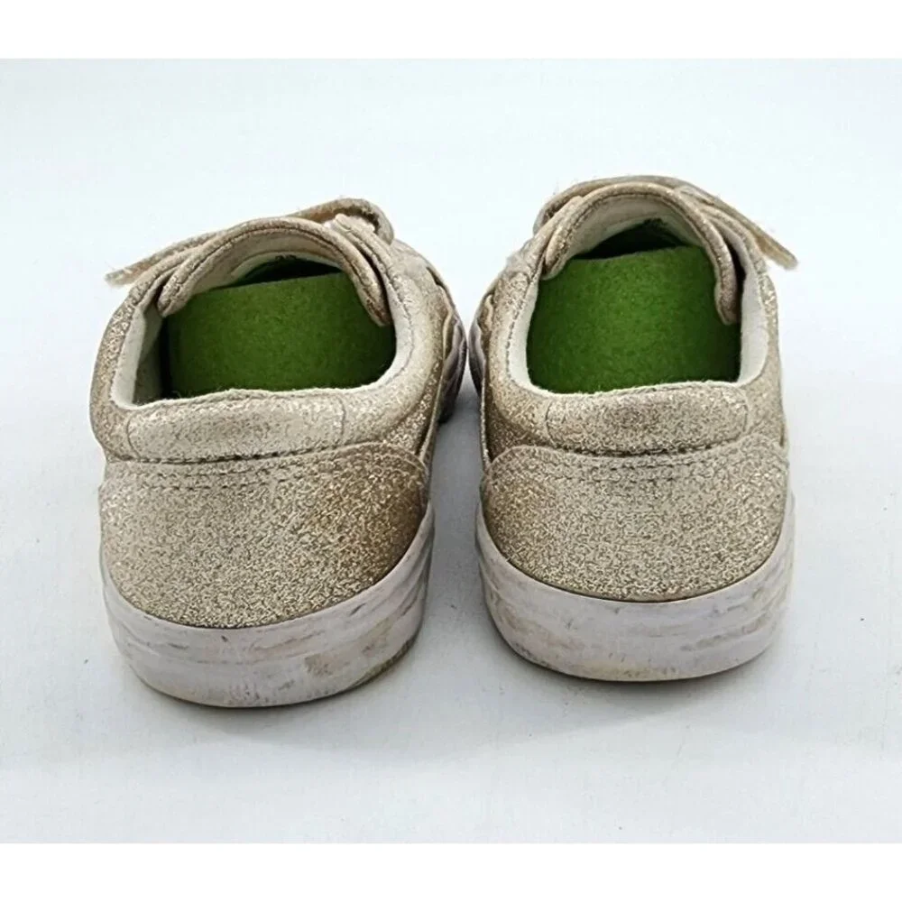 Tommy Bahama Girls Sneaker Shoes Hook & Loop‎ Straps Gold Glitter Youth Size 10